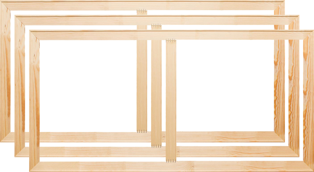 Глухой подрамник 85x100 см. (с крестовиной) сеч. 40х18 мм. (3 штуки)