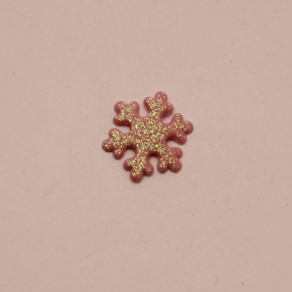 Патч &quot;Снежинка&quot;, 22 мм, цвет светло-розовый (1уп = 25шт)