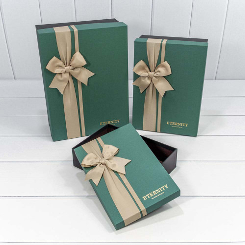 Коробка 33.5х25х11.5 см Набор 3 шт "Eternity" (Зеленый, Черный)