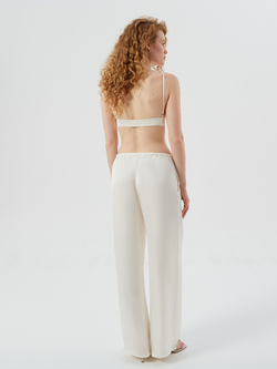 Брюки на кулиске молочные