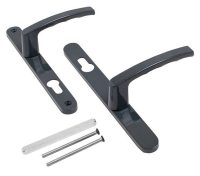 Ручка нажимной гарнитур ЛДМ АГН-85.25.67-75 RAL7016 антрацит с пружин.  м/о 85