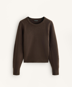 Oysho Вязаный джемпер в рубчик с приталенной талией, коричневый