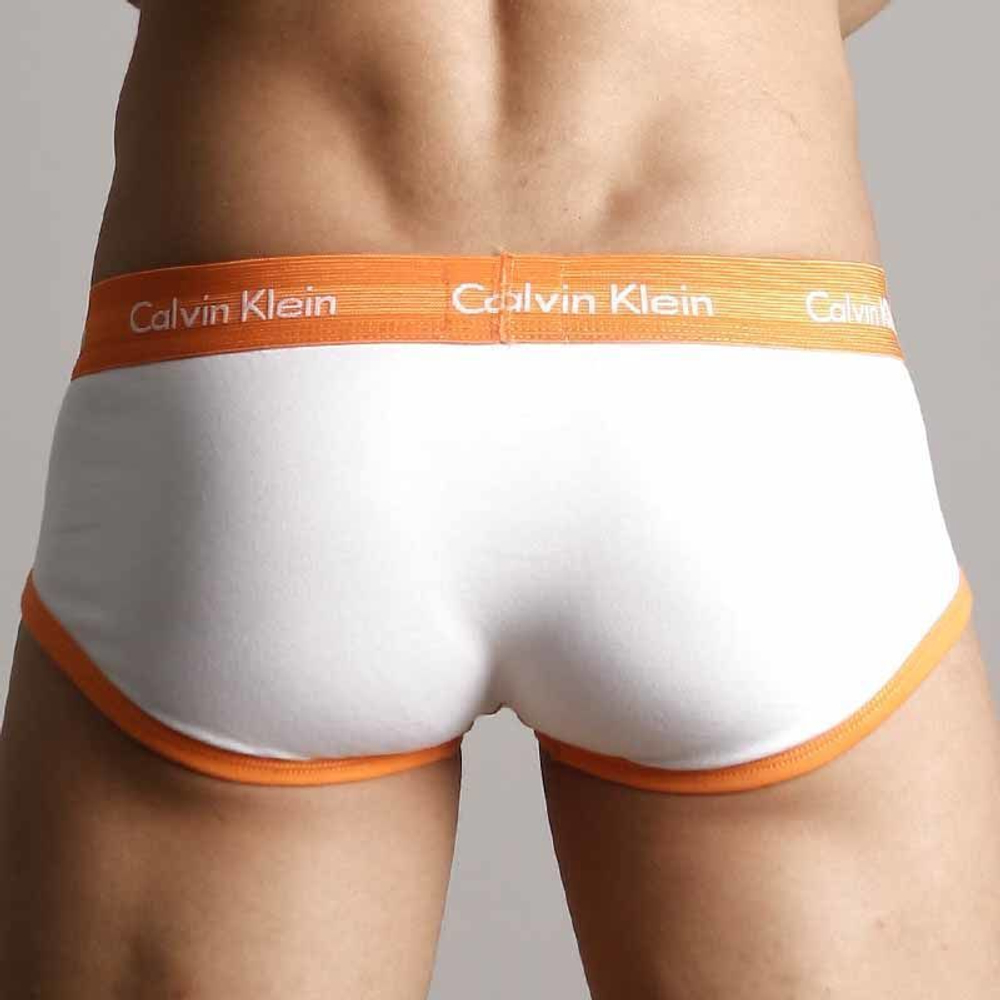 Мужские трусы брифы Calvin Klein 365 White Orange Brief