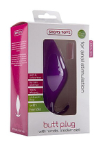 Фиолетовая анальная пробка Butt Plug with Handle Medium - 12 см. (Цвет: фиолетовый)
