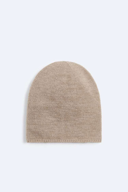 ZARA ШАПКА БИНИ С ПОЛИРОВКОЙ, БЕЖЕВЫЙ