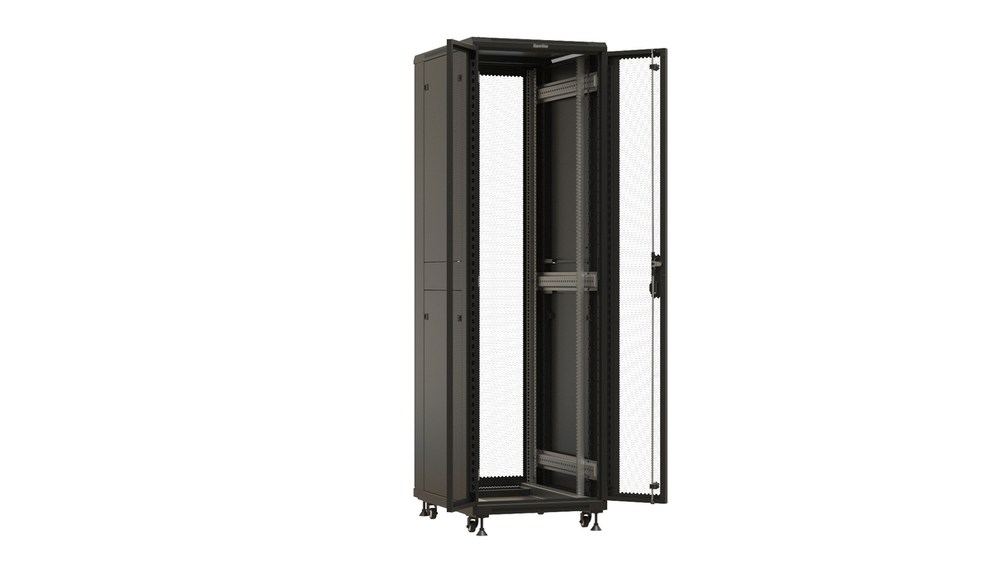 Шкаф напольный 19", 42U Hyperline TTBR-4262-DD-RAL9004