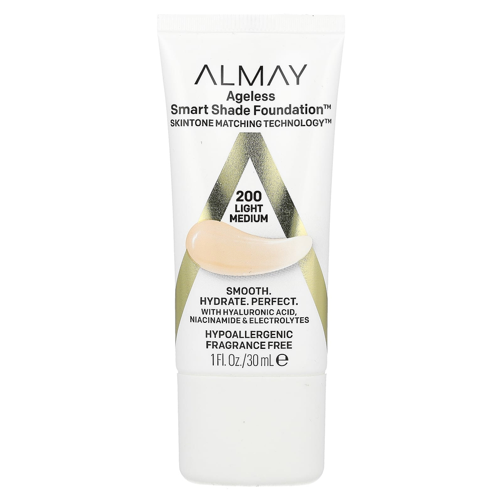 Almay, Ageless Smart Shade Foundation, оттенок 200 светлый, 30 мл (1 жидк. унция)