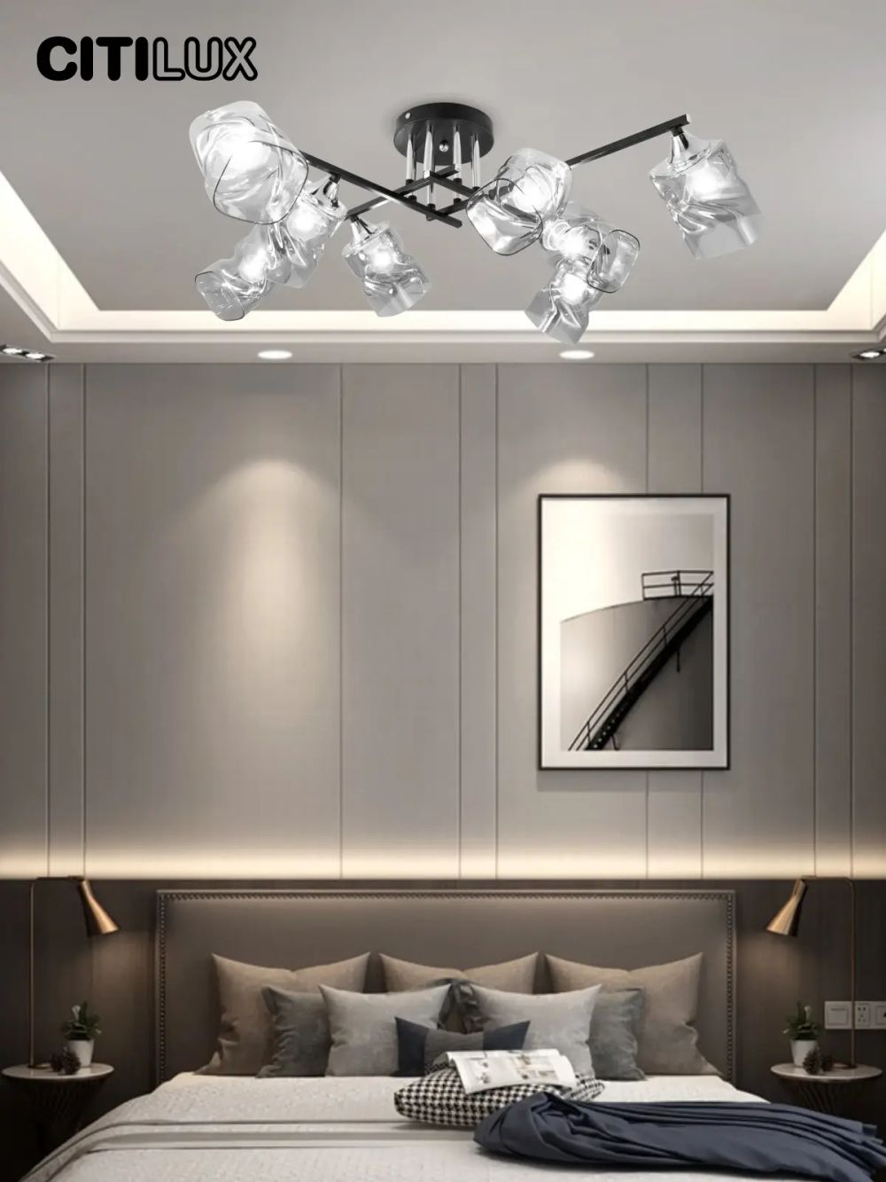 Citilux Клаус CL134185 Люстра потолочная Чёрная