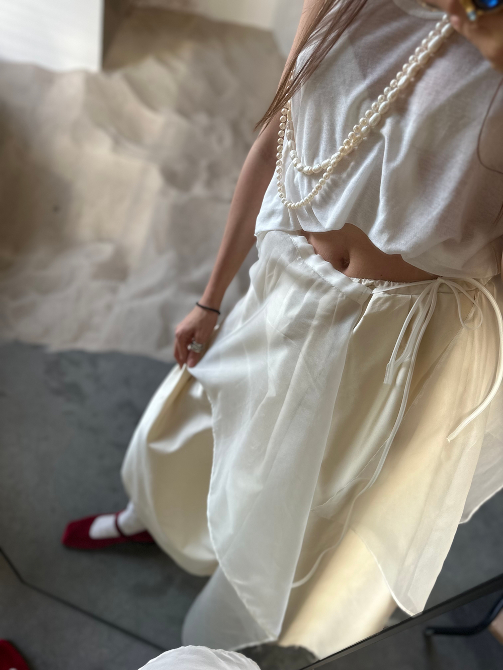 Баска-фартук/топ молочный