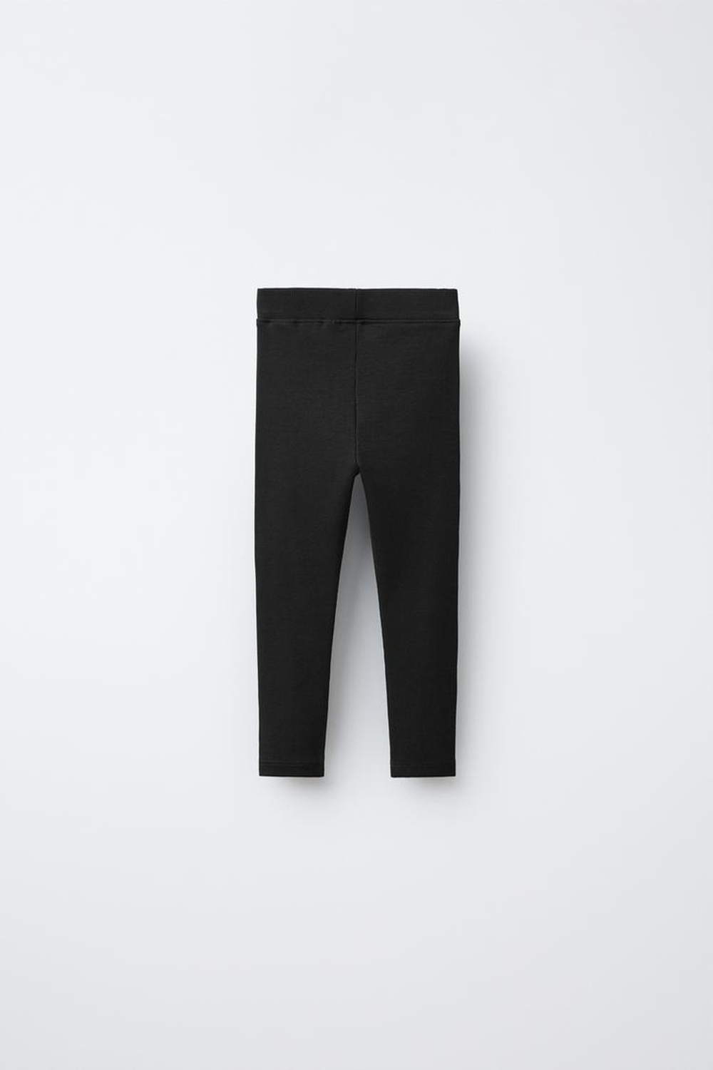 ZARA ЛЕГИНСЫ В РУБЧИК С НАШИВКОЙ, ЧЕРНЫЙ