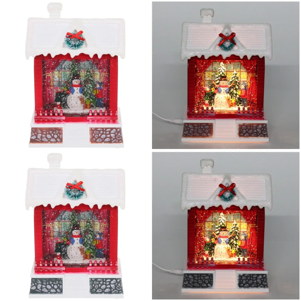 Сувенир с подсветкой «Снежный гость» 13.5*8*19.5 см (питание от USB и батареек)