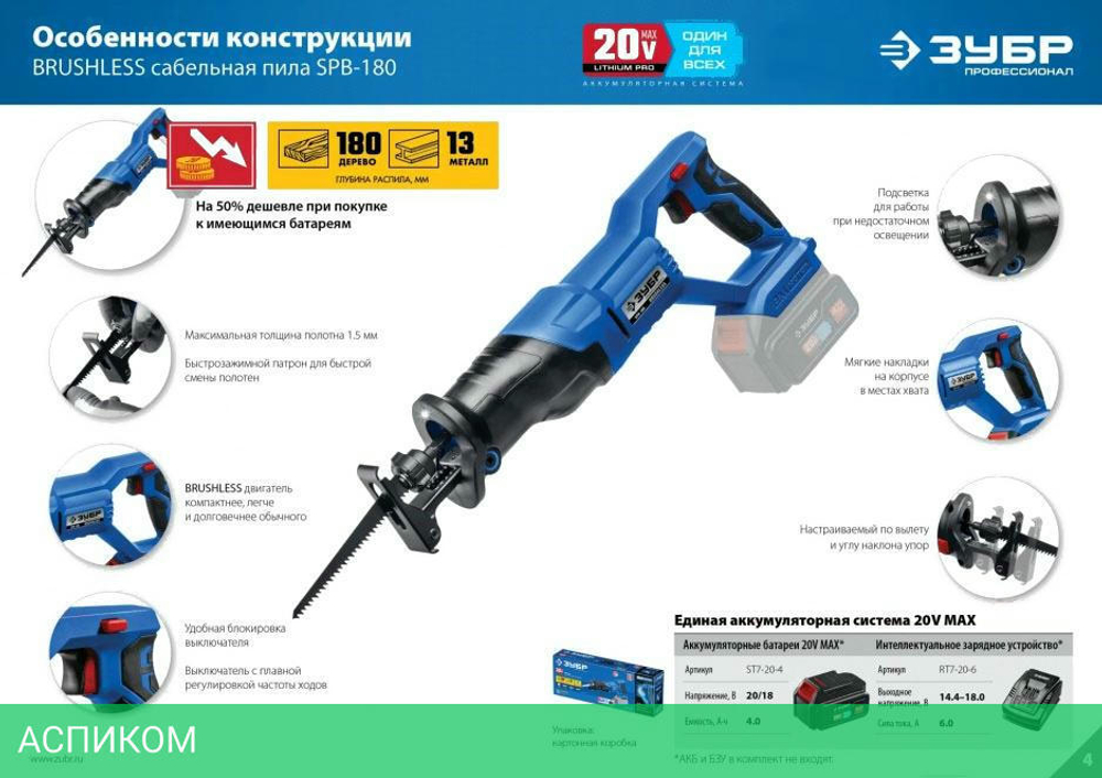 Сабельная пила Зубр SPB-180