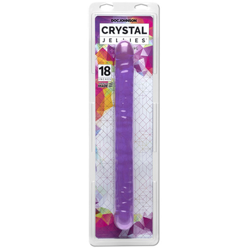 Двухсторонний фиолетовый фаллоимитатор 45,7см Doc Johnson Double Dong Purple Crystal Jellie 0287-06-CD