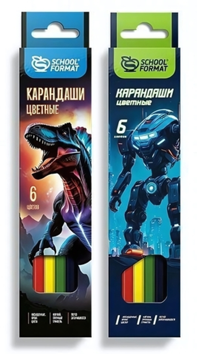 Карандаши 6цв. "Микс для мальчиков шестигран. корп. дерев. карт. уп. (Schoolformat)