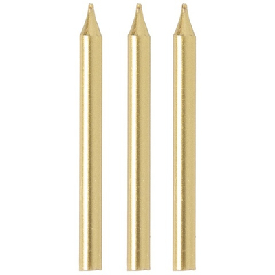 Свечи для торта золото металлик 8 см, 12 шт