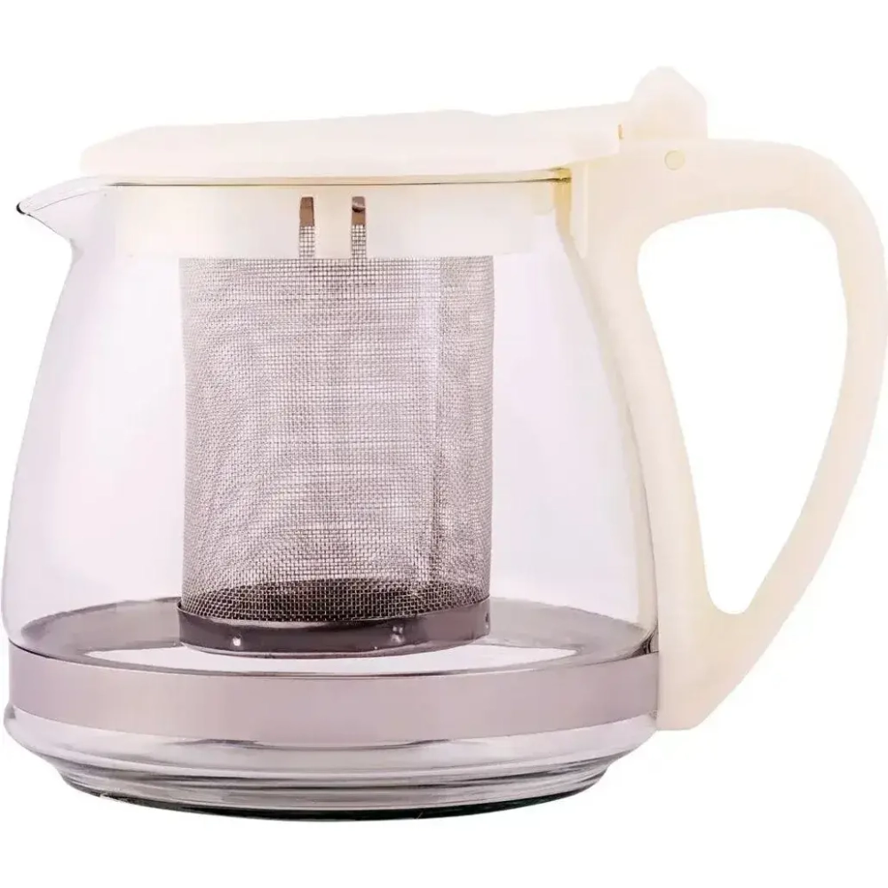 Чайник заварочный стекл 0,7л с фильтром беж TM Appetite