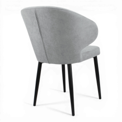 Стул "Нант" (арт. 355), велюр Бренди В20 светло-серый, ножка круглая черная