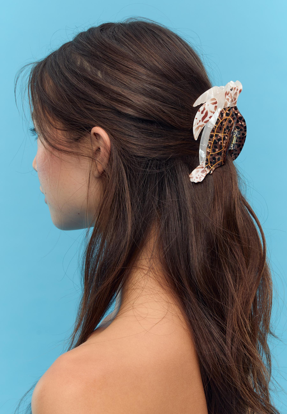 STRADIVARIUS Заколка для волос «Черепашка», коричневый