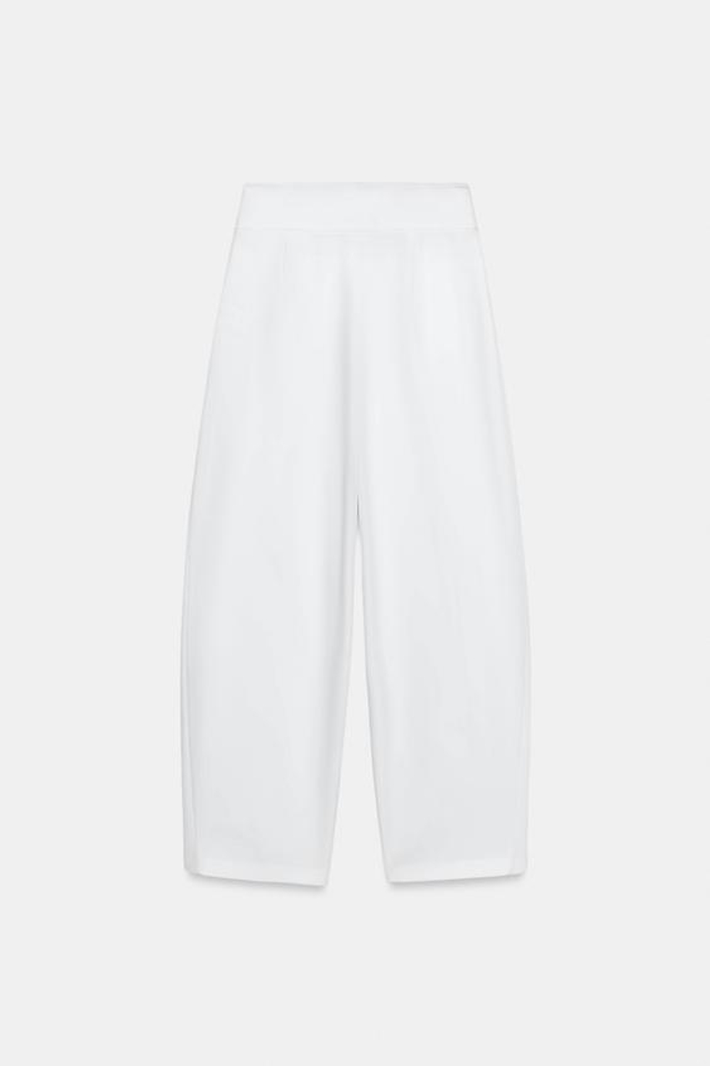 ZARA БРЮКИ BALLOON С ЗАЩИПАМИ, БЕЛЫЙ