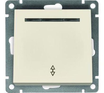 Выключатель проходной одноклавишный "UNIVersal" серия "Афина ", с/у, 10А, 220В, слоновая кость (ivor
