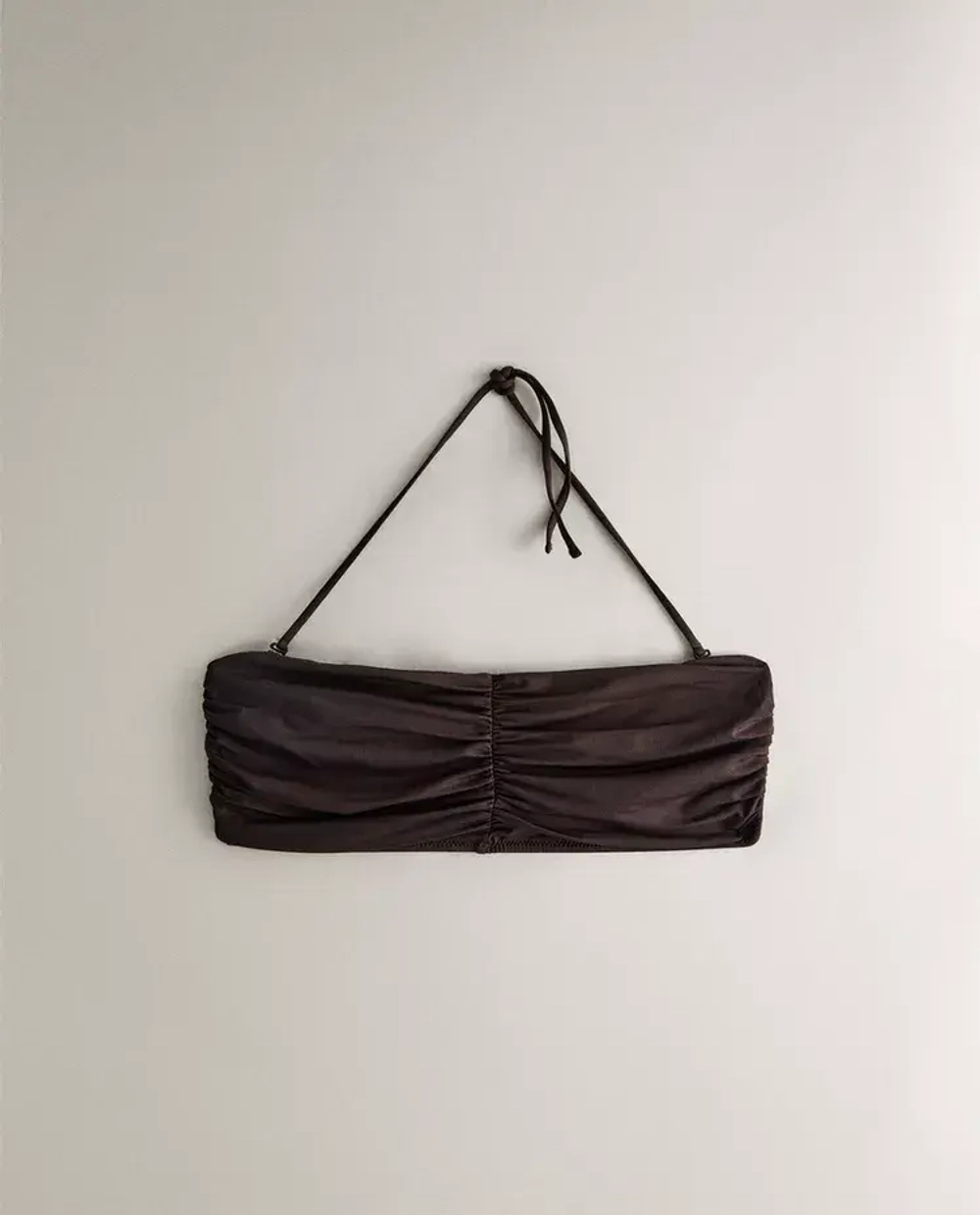 ZARA HOME ПЛЯЖНЫЙ ТОП БЕЗ БРЕТЕЛЕЙ, КОРИЧНЕВЫЙ