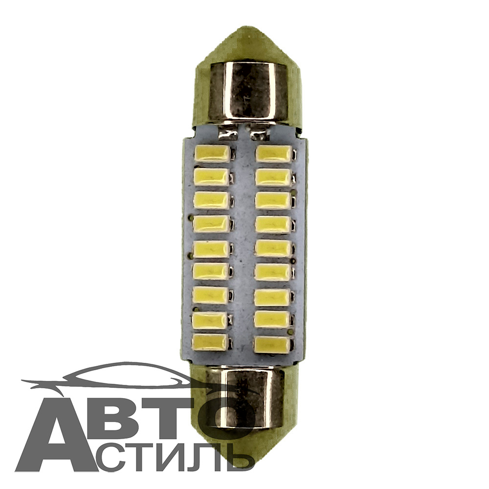 Светодиод 12V T11x36  18SMD 3014 WHITE  (салон)