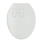 Крышка унитаза "КОМФОРТ ЛЮКС", белый / белый бант РП-811