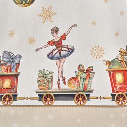 СКАТЕРТЬ ОВАЛЬНАЯ "ЩЕЛКУНЧИК" ,160Х220СМ БЕЖЕВЫЙ ,100% ХЛОПОК ,ТВИЛ