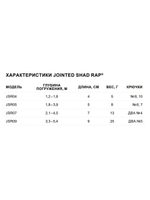 Воблер Jointed Shad Rap 04, 4см, 5гр, цвет FT, нейтральный