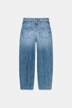 ZARA ДЖИНСЫ BARREL С ВЫСОКОЙ ПОСАДКОЙ — ZW COLLECTION, ВЫЦВЕТШИЙ СИНИЙ