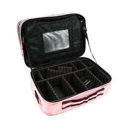 Кейс для мастера средний с зеркалом (35*24*12,5) голубой