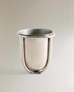 ZARA HOME МЕТАЛЛИЧЕСКИЙ СТАКАН ДЛЯ ЗУБНЫХ ЩЕТОК, СЕРЕБРЯНЫЙ