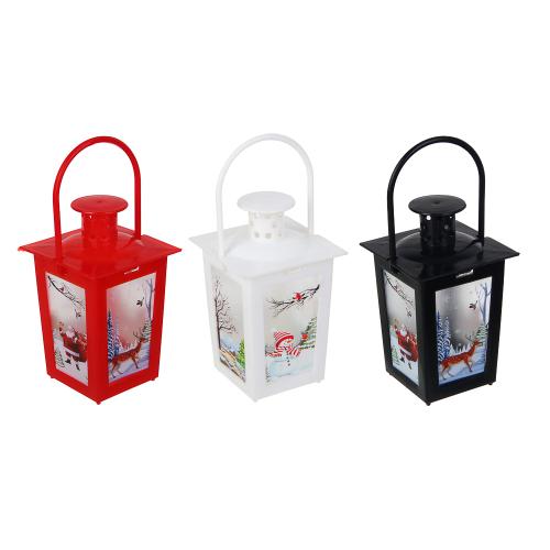 Светильник декоративный LED тм СНОУ БУМ в виде фонаря, 7x11,6см, PP, 3хAG10, 1 режим, 3 дизайна