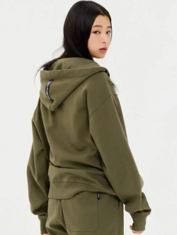 Кофта на молнии с капюшоном с металлическим логотипом LADOK