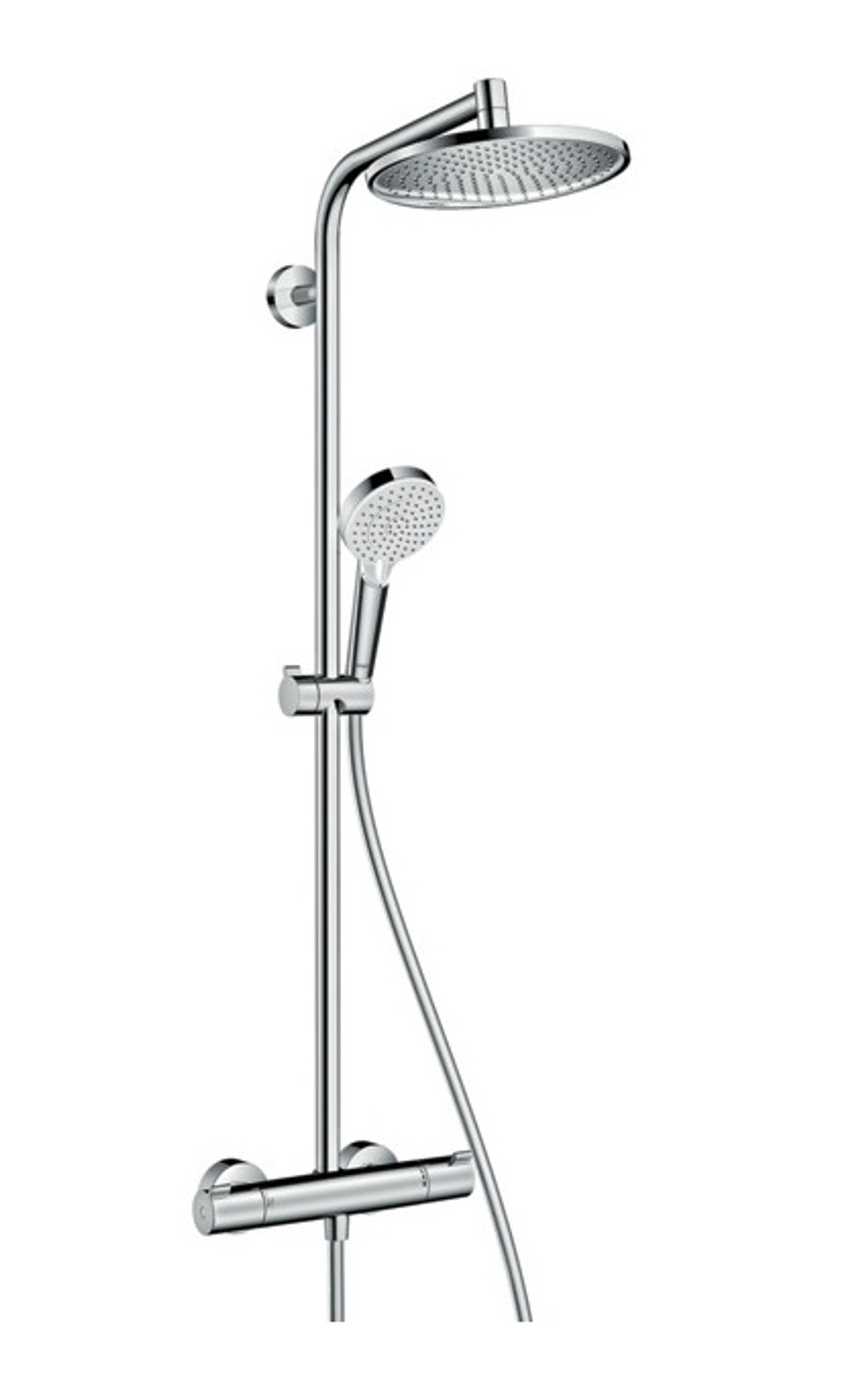 Crometta S 240 1jet Showerpipe, EcoSmart, 9 л/мин, душевая система для душа с термостатом 27268000