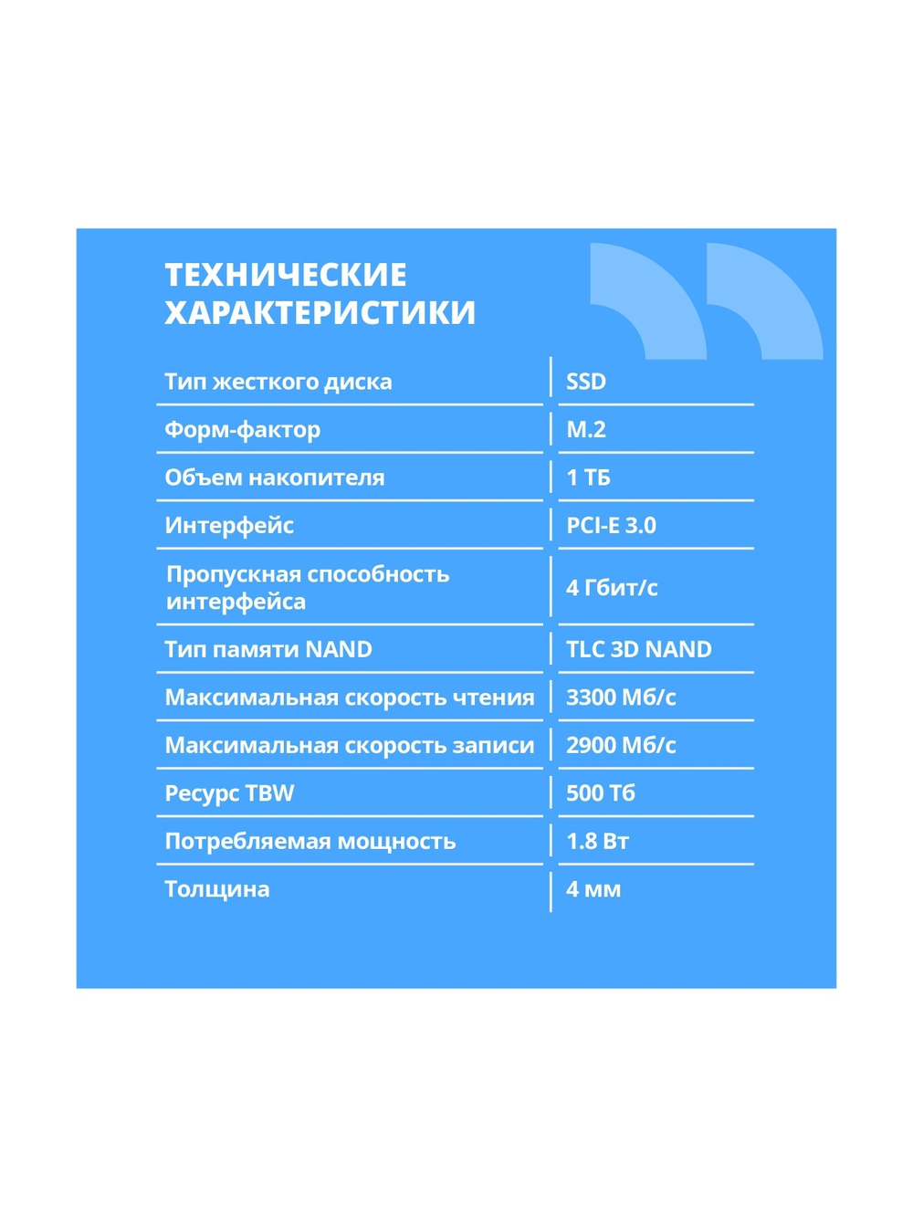 CBR SSD-001TB-M.2-BS24b, Внутренний SSD-накопитель, серия "Base", 1024 GB, 1TB, M.2 2280, PCIe 3.0 x4, NVMe 1.3, 3D TLC NAND, R/W speed up to 3300/2900 MB/s, TBW (TB) 500, OEM