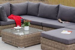 "Лунго" трансформирующаяся лаунж-зона из искусственного ротанга, цвет соломенный