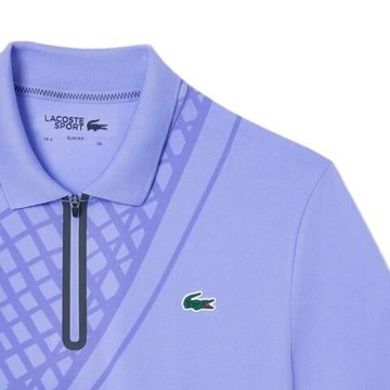 Мужское теннисное поло Lacoste Ultra Dry Printed Slim Fit Tennis - purple