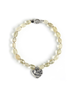 Колье "Crumpled Heart" Желтый топаз Silver