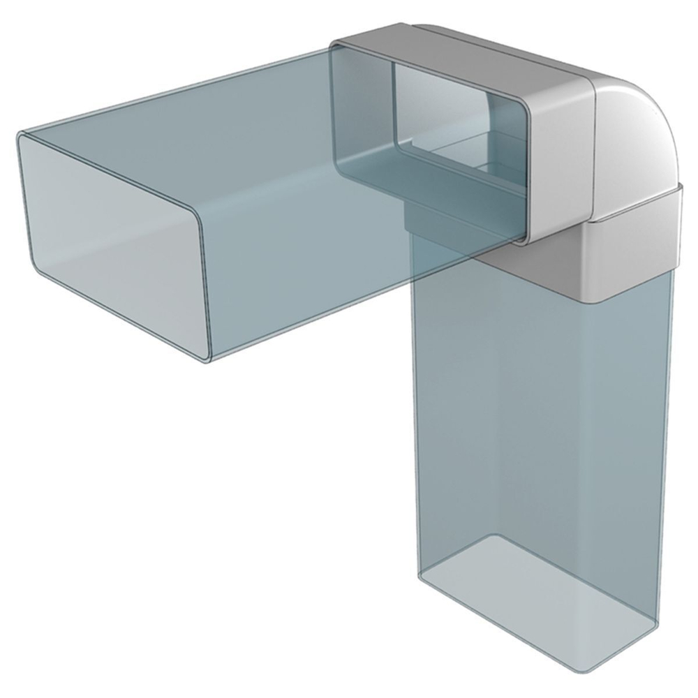 Уголок вентиляционный пластик, плоский, d120 мм, 60 мм, вертикальный, Эра, 612КВП