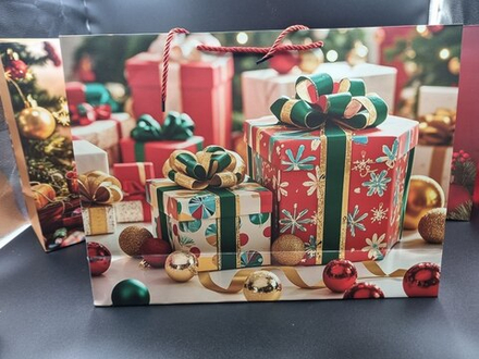 Пакет подарочный новогодний 42*12*31 МС-7708 МИКС2 бумага КНР
