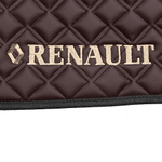 Ковры RENAULT T (автомат) (экокожа, коричневый, черный кант, бежевая вышивка)