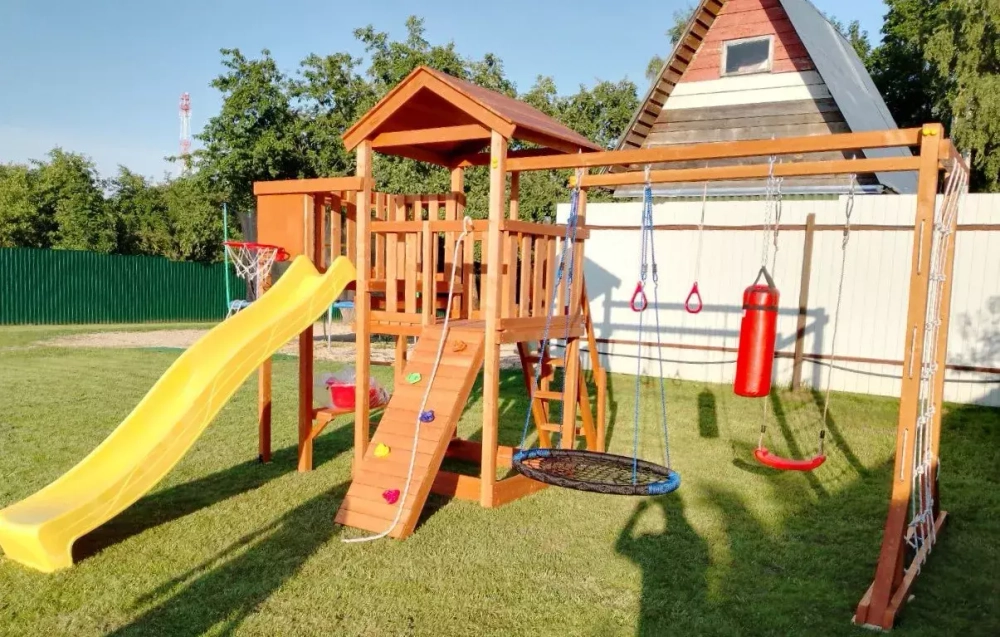 Детский игровой комплекс Савушка "Мастер" - 4 (с окраской) горка 3м