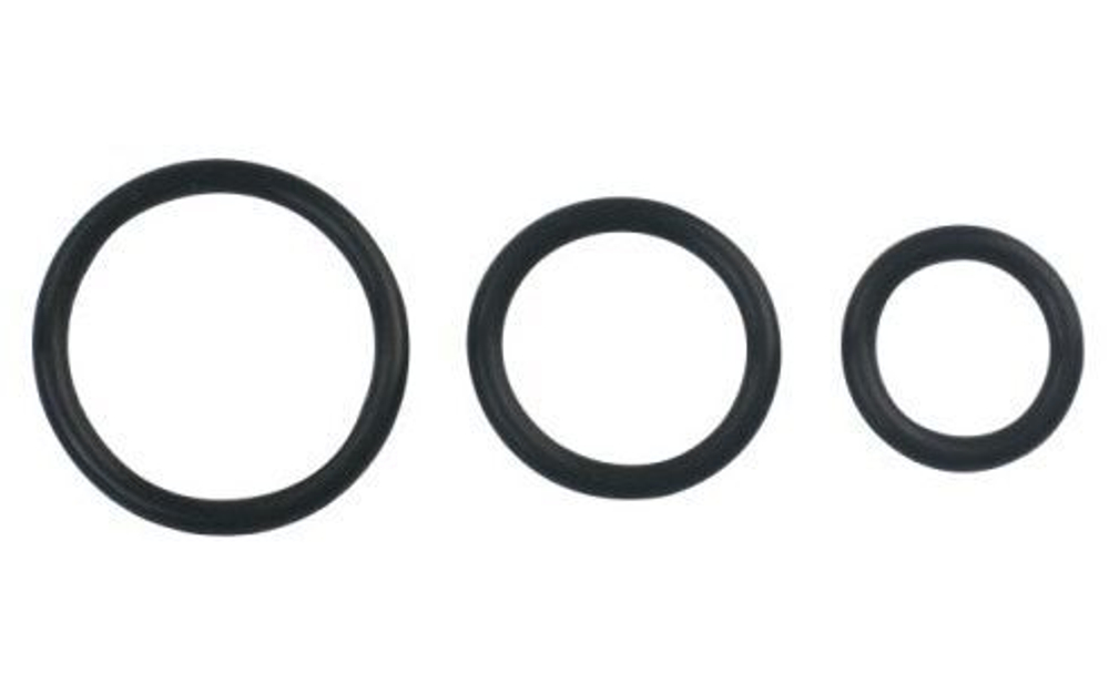 Набор из 3 чёрных колец различного диаметра (Цвет: черный)