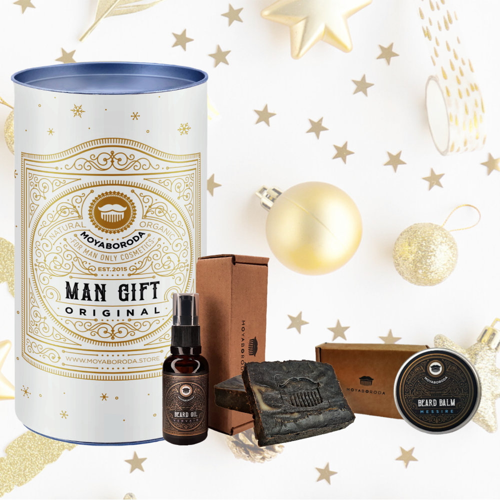 Набор бородача MOYABORODA "AMBASSADOR #1.1" (Тубус, Мыло, масло, бальзам для бороды)