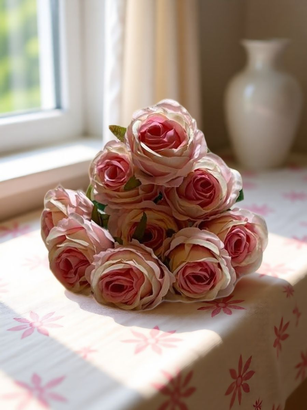 Искусственные цветы, желтые подсолнухи / Высота 44 см. 9 стебелей 9 бутонов/