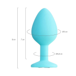 Мятная анальная втулка 8см с прозрачным кристаллом ToyFa ToDo Brilliant 357033