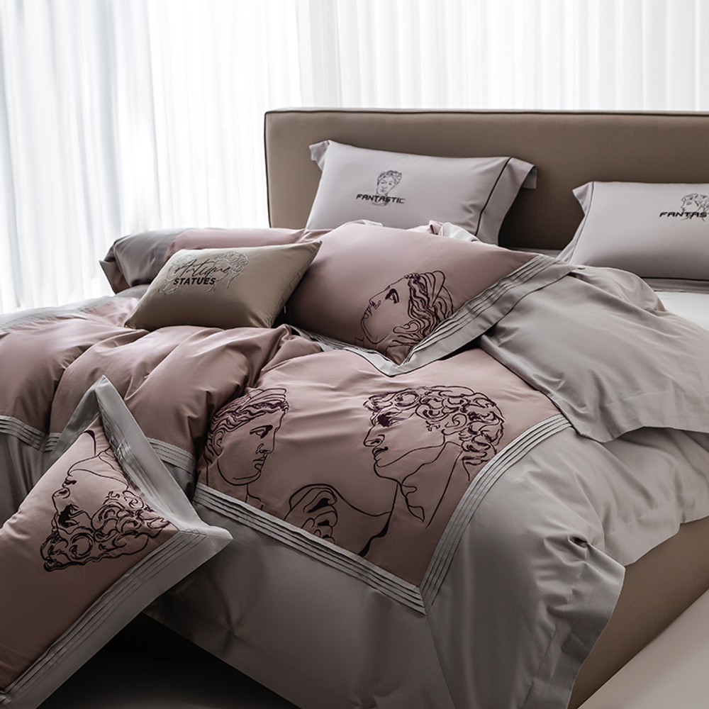 ZEPHYR HOME Постельное белье на двуспалку Египетский хлопок Греческий розовый