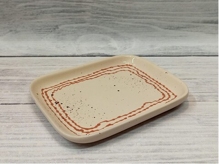 Блюдце прямоугольное Розовая волна 18*14 см