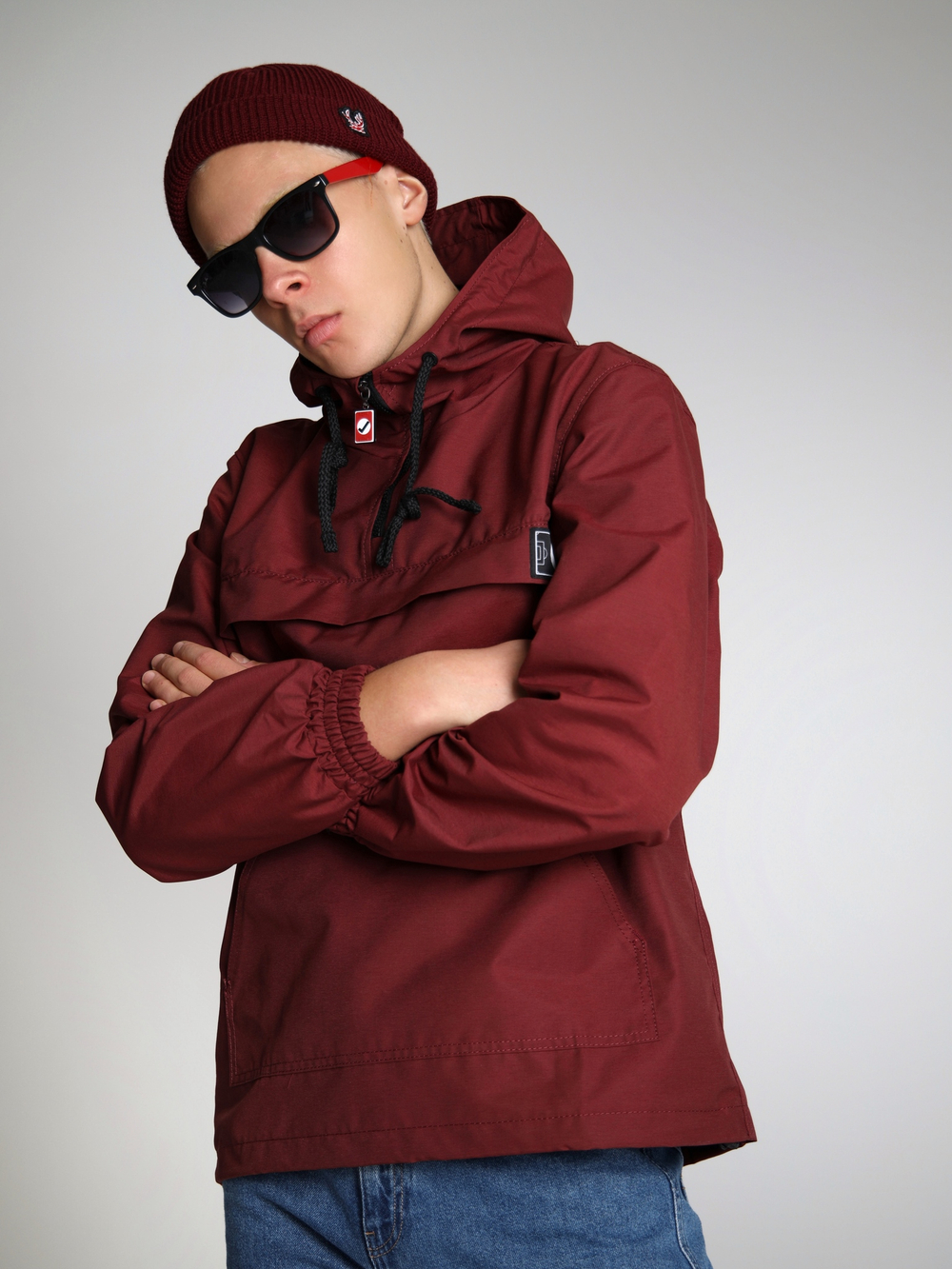 Анорак мужской без утеплителя бордовый Город Горький